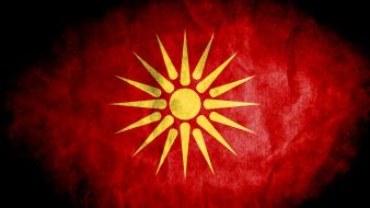Grunge flags national macedonia wallpaper