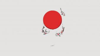 Japan minimalistic koi simple background wallpaper