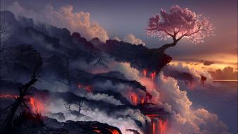 Nature lava sakura wallpaper