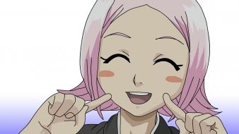 Pink hair smiling closed eyes yachiru kusajishi wallpaper