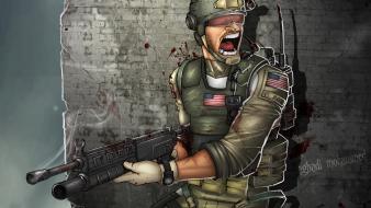 Soldiers guns artwork wallpaper