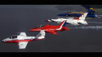 Widescreen stunt flying snowbirds thunderbirds royal knights wallpaper