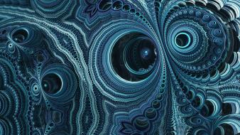 Abstract blue rain fractals dance geometry wallpaper