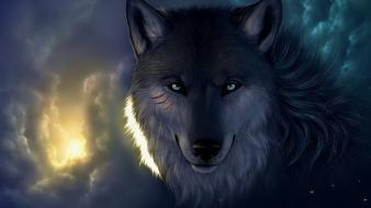 Fantasy art wolves wallpaper