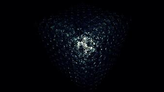 Glass particles cube wallpaper