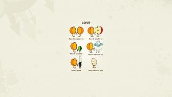 Love minimalistic orange humor quotes funny knives apples wallpaper