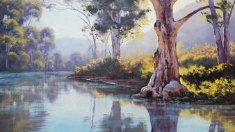 Paintings trees gum australian