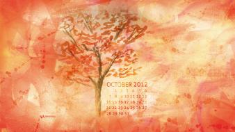 Paintings trees leaves calendar october watercolor smashing magazine wallpaper