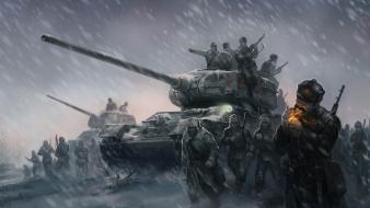 Tanks artwork red star t-34/85 russians wallpaper