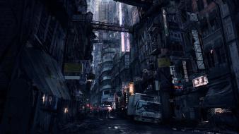 Video games futuristic roads artwork cities wallpaper