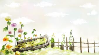 Garden drawings wallpaper