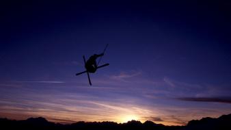 Winter sports evening skiing