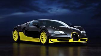 Yellow cars bugatti veyron super sport luxury wallpaper