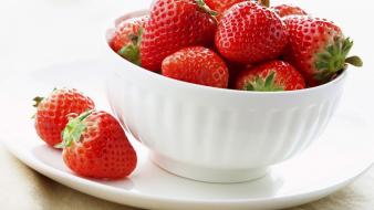 Fruits bowls strawberries wallpaper