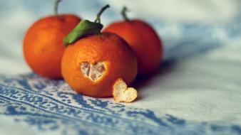Fruits food oranges hearts depth of field cloths wallpaper