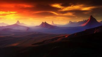 Landscapes desert digital art wallpaper