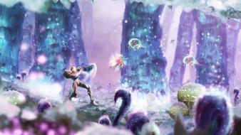 Metroid video games ice snow samus aran wallpaper