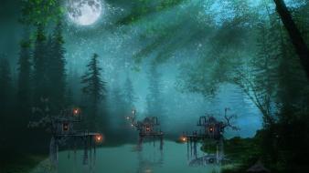 Nature night forest wallpaper