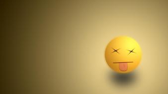 Yellow funny smiley wallpaper