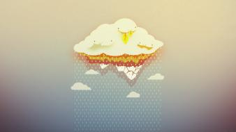 Abstract clouds rain digital art wallpaper
