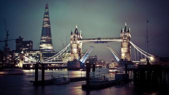 Cityscapes night architecture london bridges buildings wallpaper