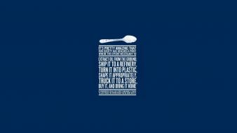 Oil text humor funny spoons typography blue background wallpaper