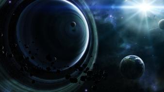 Outer space planets satellite stars wallpaper