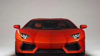 Red lamborghini aventador front view