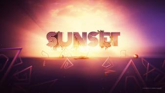 Sunset summer typography digital art artwork wallpaper