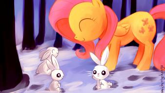 Bunnies fluttershy my little pony: friendship is magic wallpaper