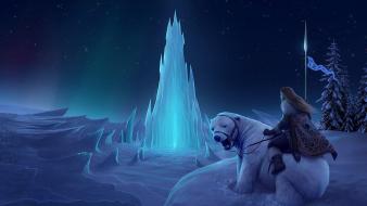 Fantasy ice snow polar bears wallpaper