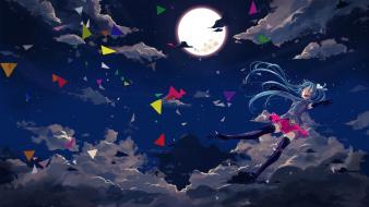 Gloves stars hatsune miku moon night sky wallpaper