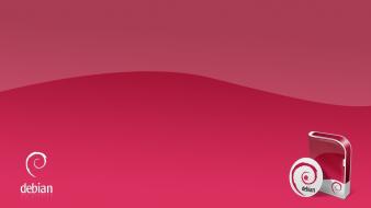Linux debian pink background gnu/linux wallpaper