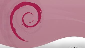 Linux debian pink background gnu/linux wallpaper