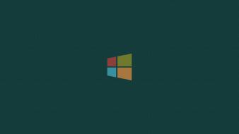 Minimalistic windows 8 logos simple background green wallpaper