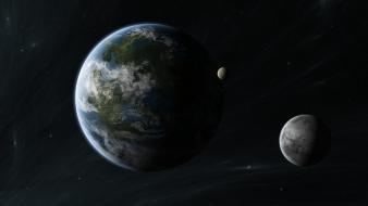 Outer space stars planets moons wallpaper