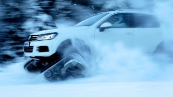 Snow ride volkswagen automotive snowareg wallpaper