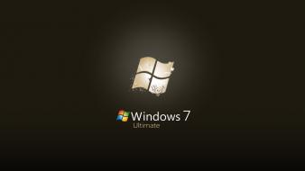 Windows 7 brown operating systems logos wallpaper