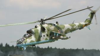 Aircraft helicopters mi-24 air polish army skies hind wallpaper