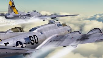 Airplanes b-17 flying fortress widescreen wallpaper