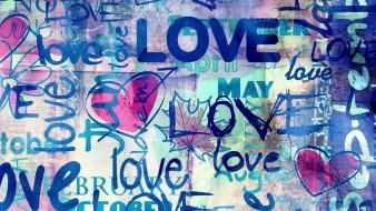 Blue love text wallpaper