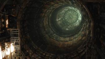 Cave futuristic tunnels digital art science fiction artwork wallpaper