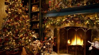 Christmas fireplaces wallpaper