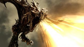 Dragons the elder scrolls v: skyrim wallpaper