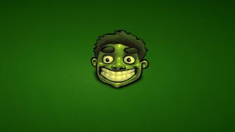 Hulk (comic character) artwork green background wallpaper