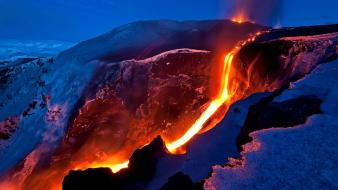 Lava vulcano flow wallpaper