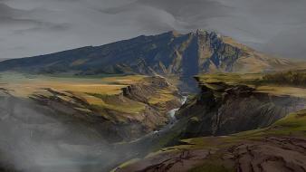 Mountains landscapes digital art artwork wallpaper