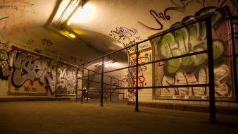 Paris graffiti urban metro subway abandoned saint martin wallpaper