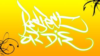 White yellow graffiti wallpaper
