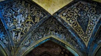 Architecture iran historical shiraz ceiling vakil bath wallpaper
